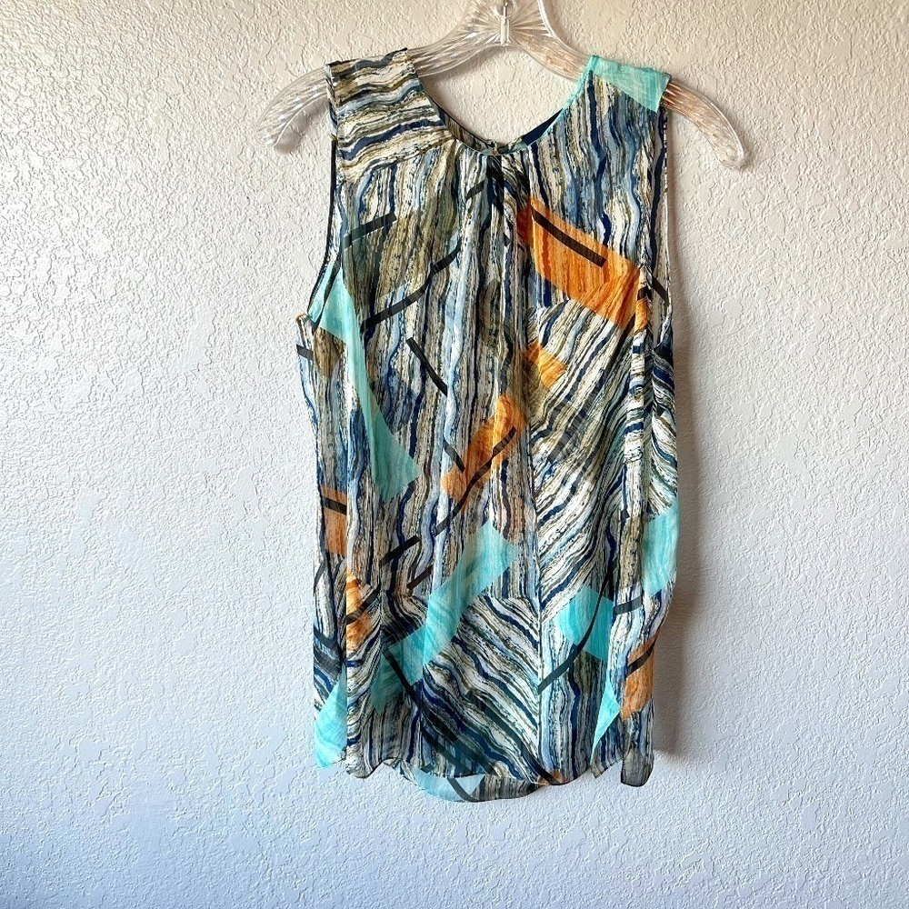*FIRM PRICE* Peter Som 100% silk in a sheer abstract print